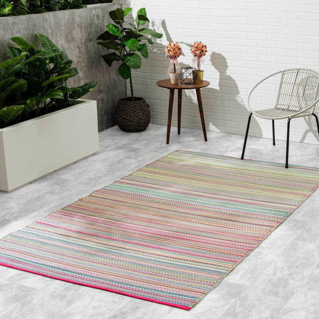 Cancun Outdoor Rug | Modern Striped Multicolor Design