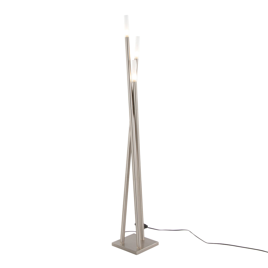 Icicle Contemporary Floor Lamp in Brushed Nickel