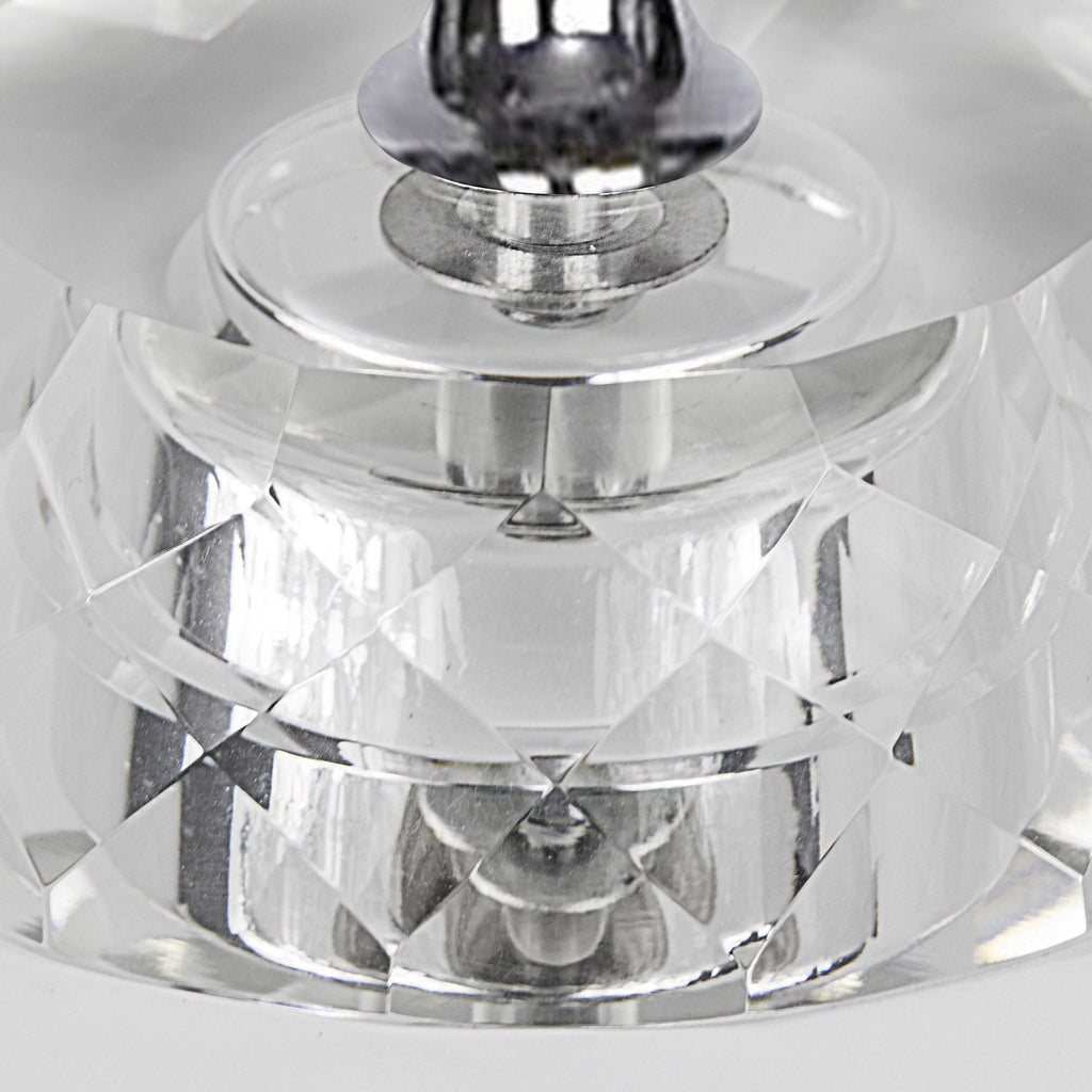 Diamond Torch Crystal Table Lamp Set | Faceted Crystal Torch Table Lamp Set of 2