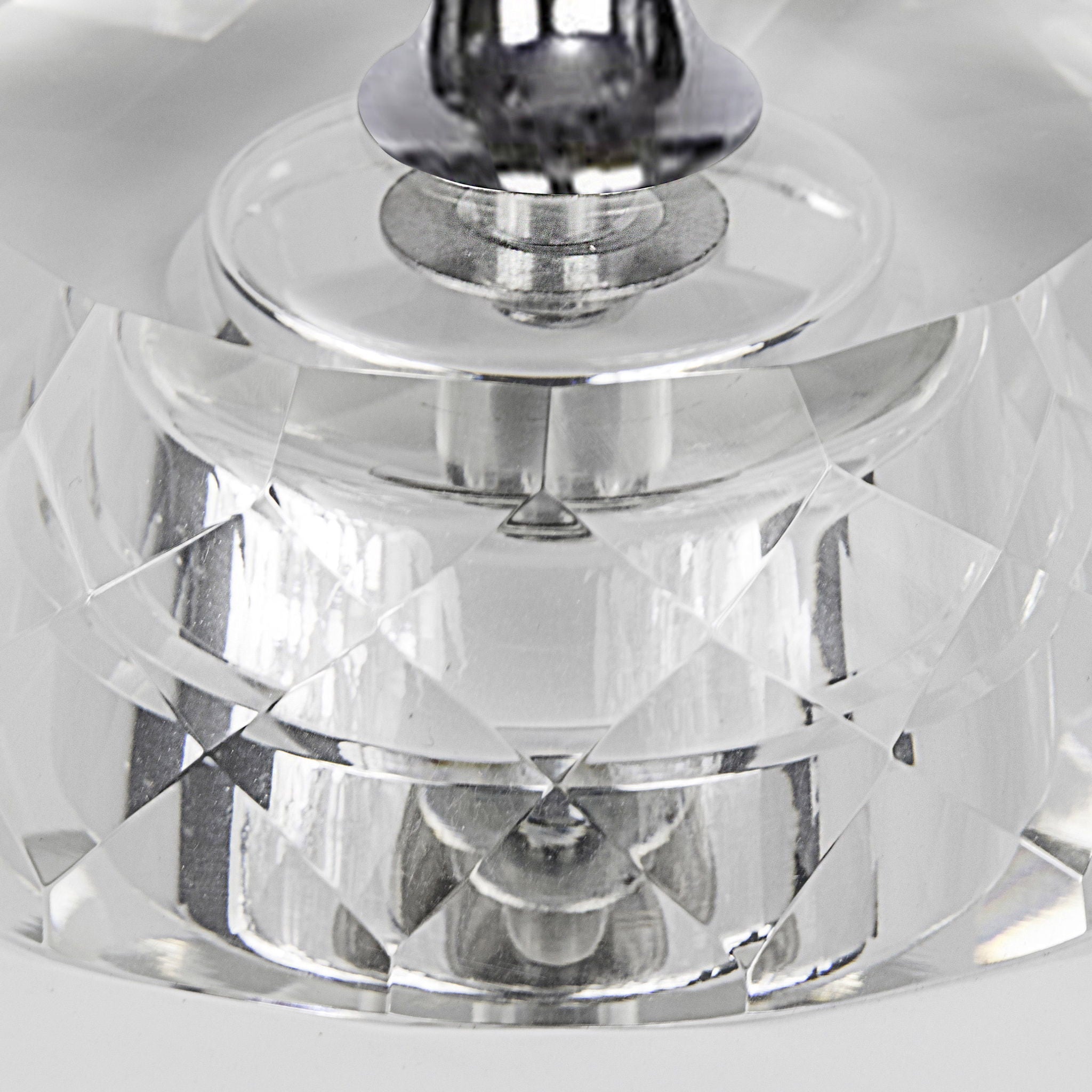Diamond Torch Crystal Table Lamp Set | Faceted Crystal Torch Table Lamp Set of 2