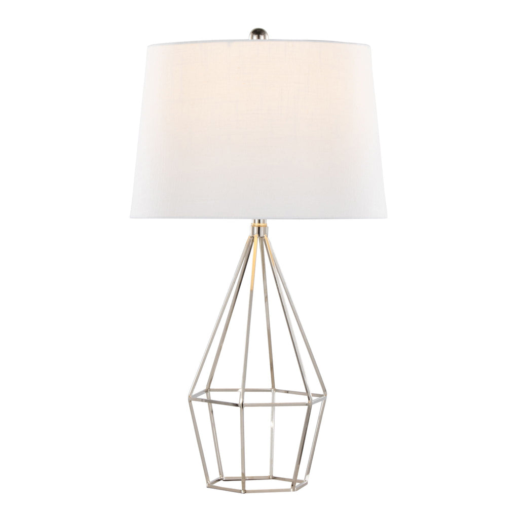 Diana Table Lamp Set | Polished Nickel & Black Satin Contemporary Lamp Set of 2