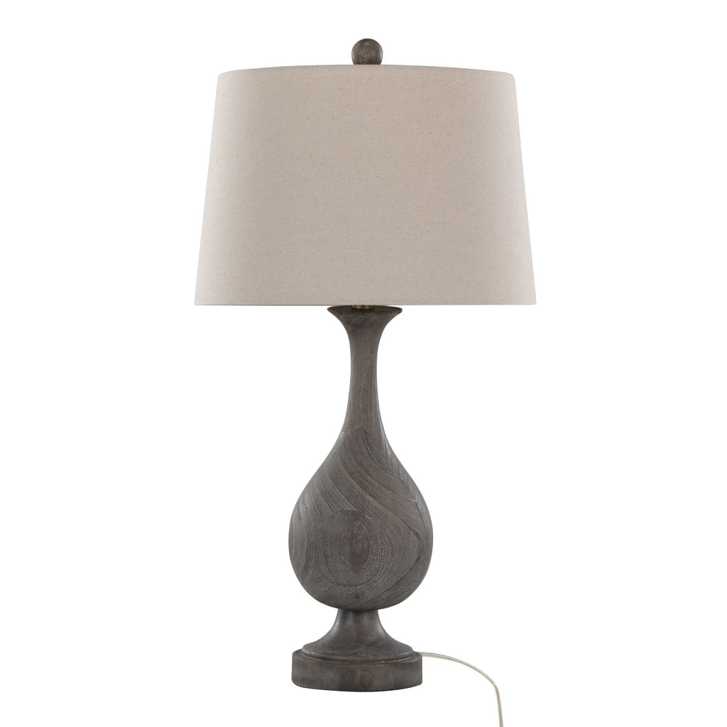 Cipolla Farmhouse Table Lamp Set | Faux Wood Teardrop Table Lamp Set of 2
