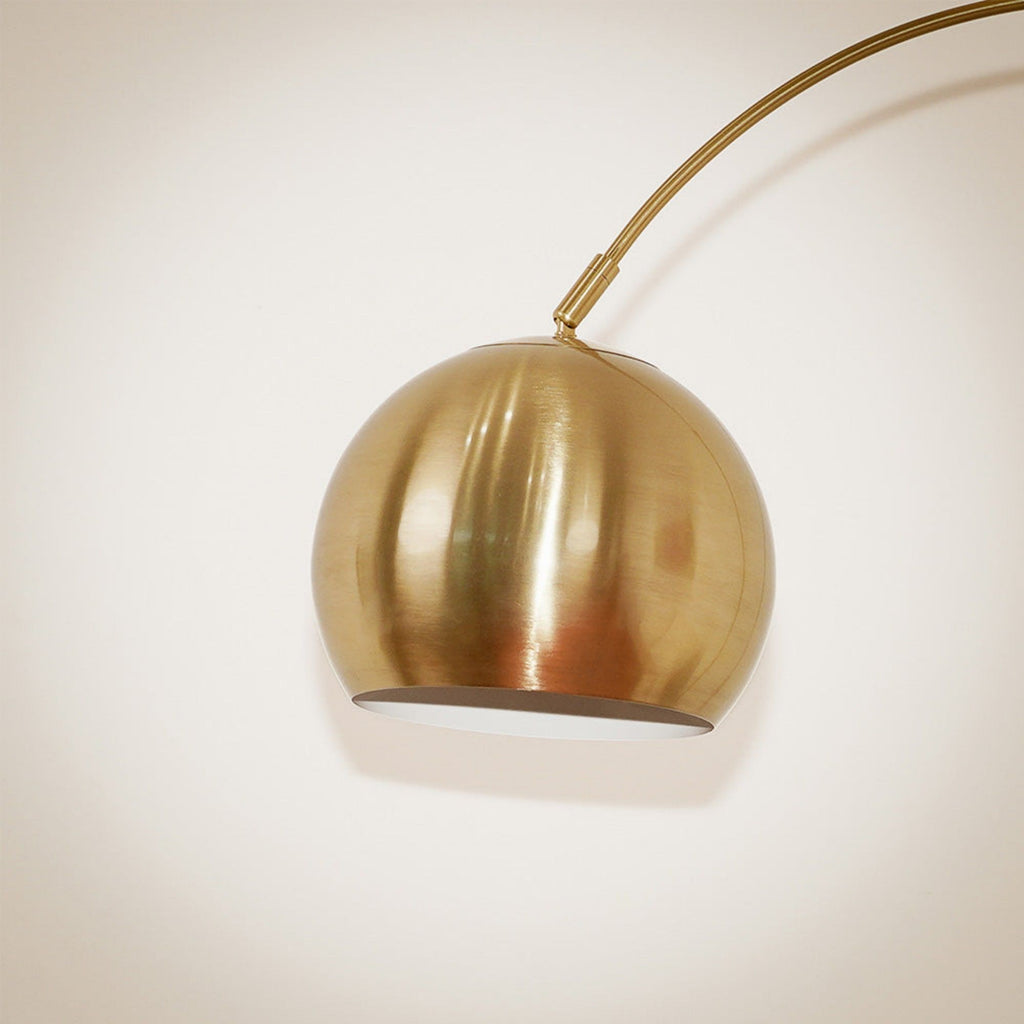 Oasis Long Arm Floor Lamp | Adjustable Brass Arm & Marble Base Floor Lamp
