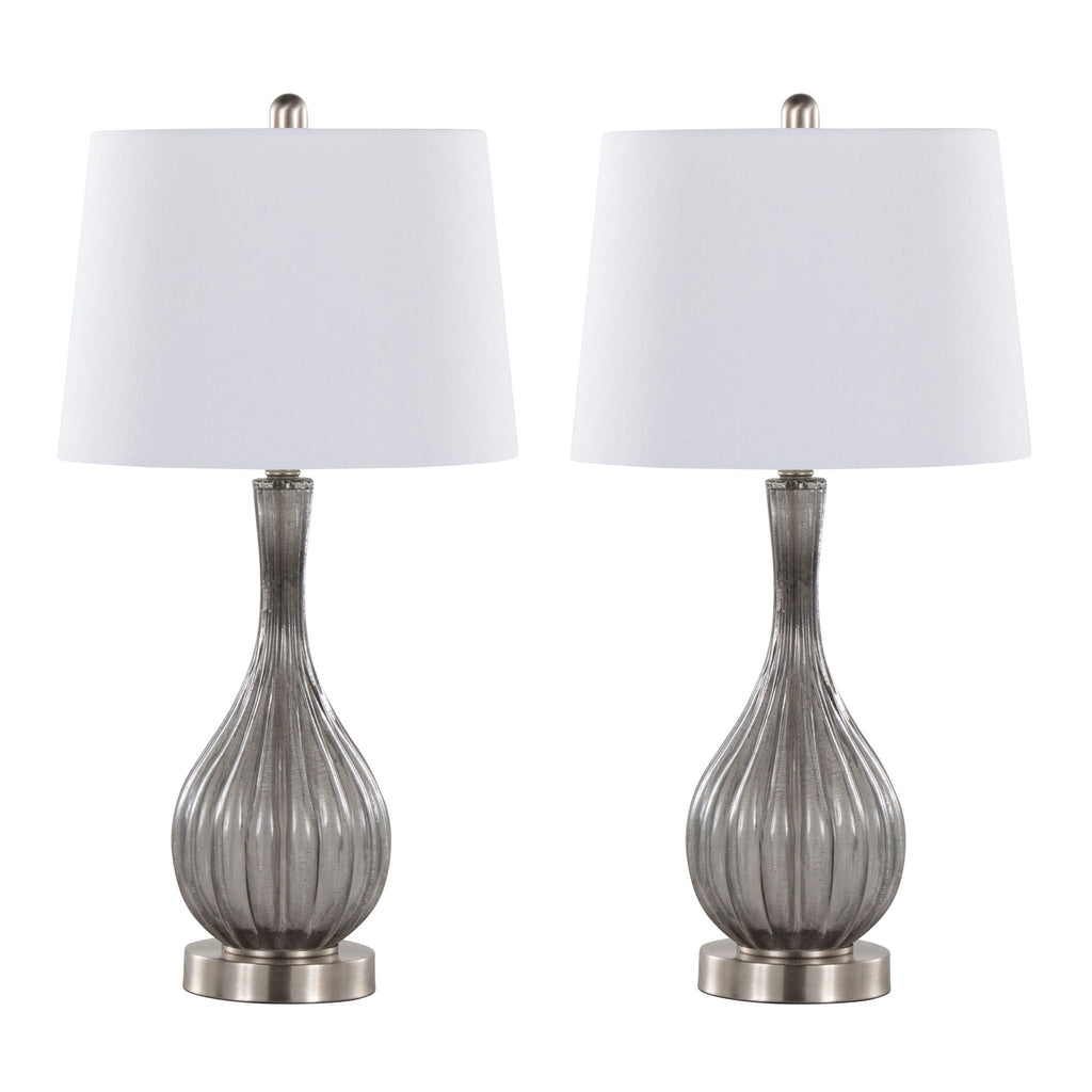 Jenny Crackle Glass Table Lamp Set | Contemporary Glass Table Lamp Set of 2