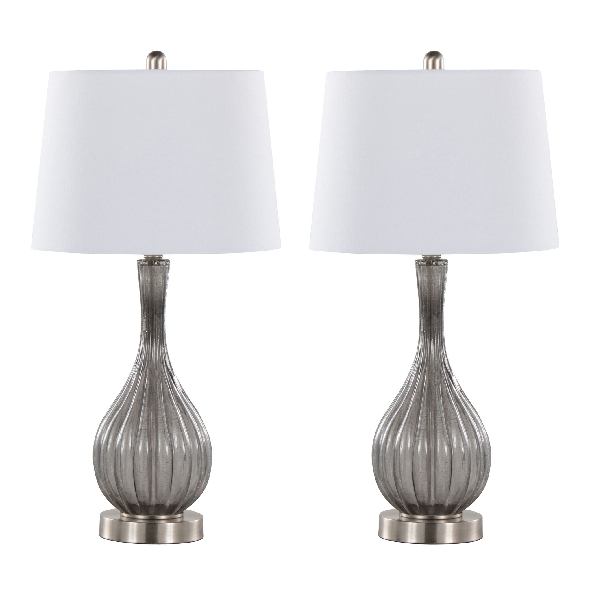 Jenny Crackle Glass Table Lamp Set | Contemporary Glass Table Lamp Set of 2