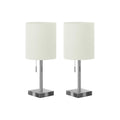 Lighting, Table Lamp, USB Port Included, Nickel, Contemporary (Set of 2)