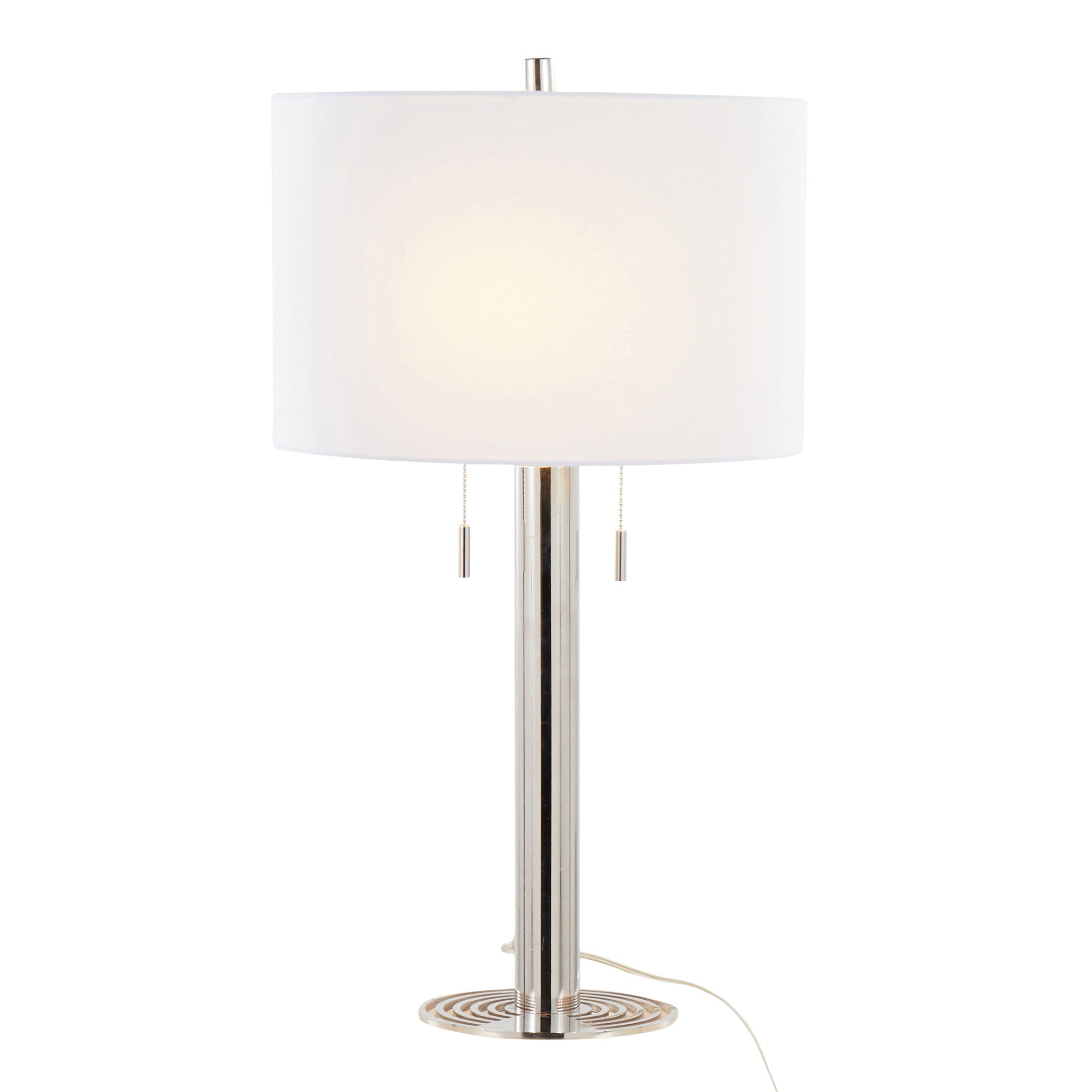 Master Contemporary Table Lamp Set | Polished Nickel Vertical Table Lamp Set of 2
