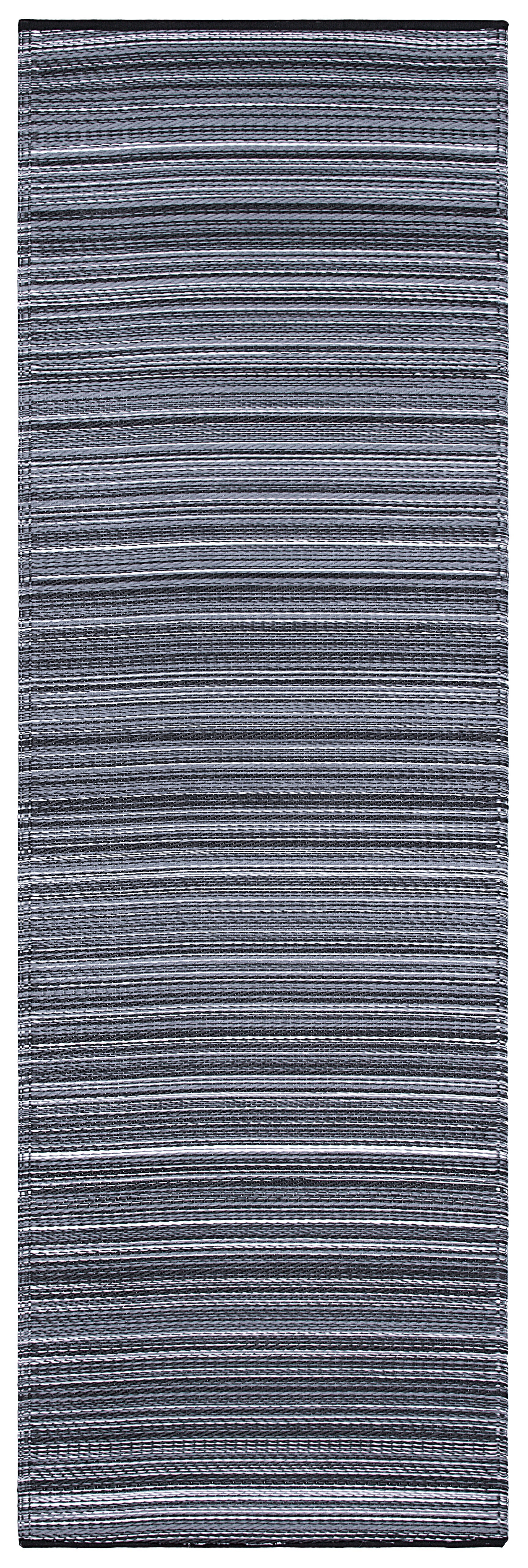 Cancun Midnight Outdoor Rug | Modern Striped Gray Design