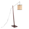 Arturo Wood & Rattan Floor Lamp | Natural Wood Base Floor Lamp