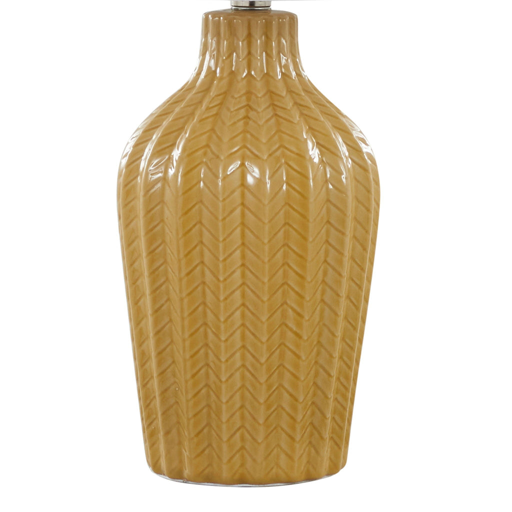 Rockwell Chevron Ceramic Table Lamp Set | Glossy Patterned Table Lamp Set of 2