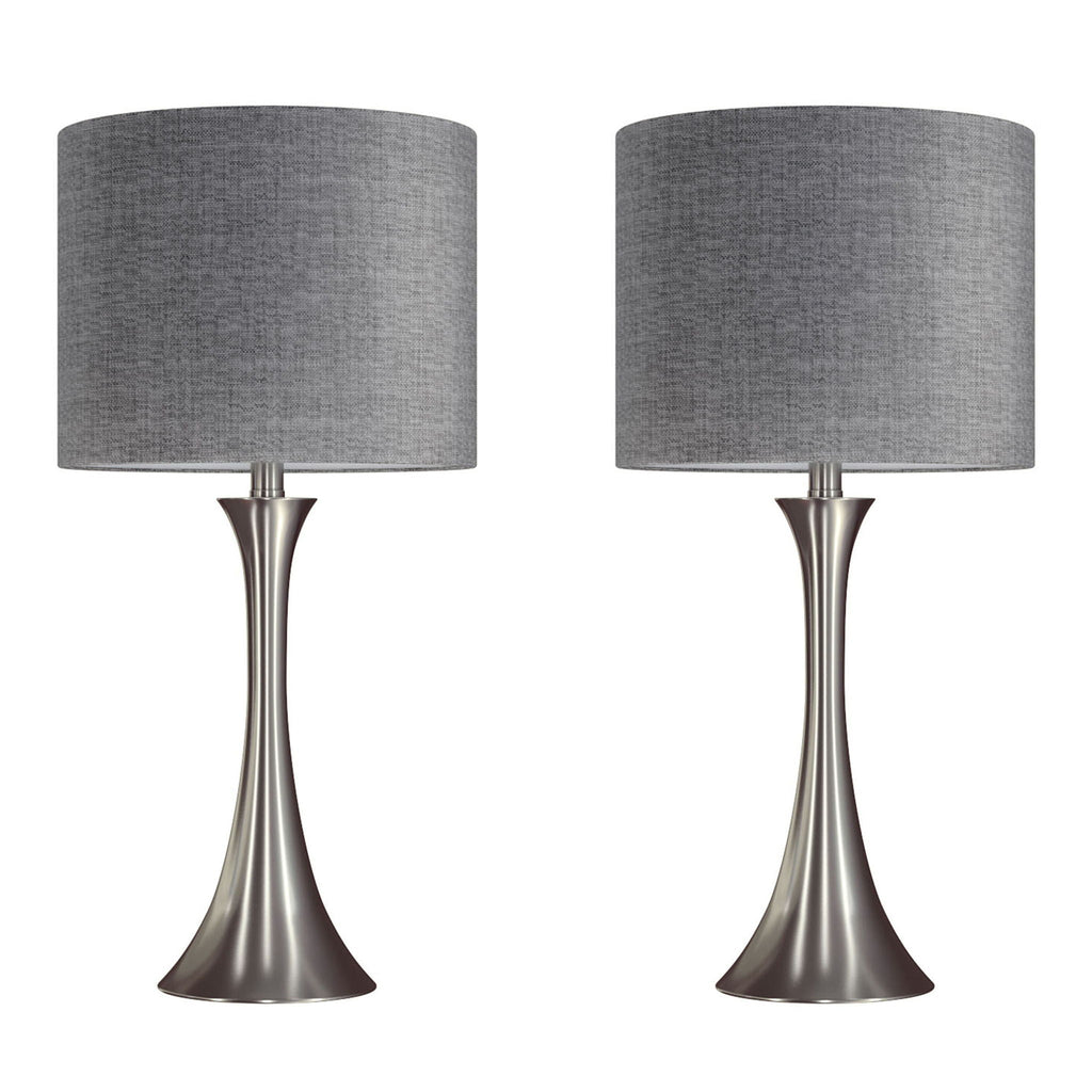 Lenuxe Semi Gloss Table Lamp Set | Hourglass Table Lamp Set of 2