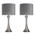 Lenuxe Semi Gloss Table Lamp Set | Hourglass Table Lamp Set of 2