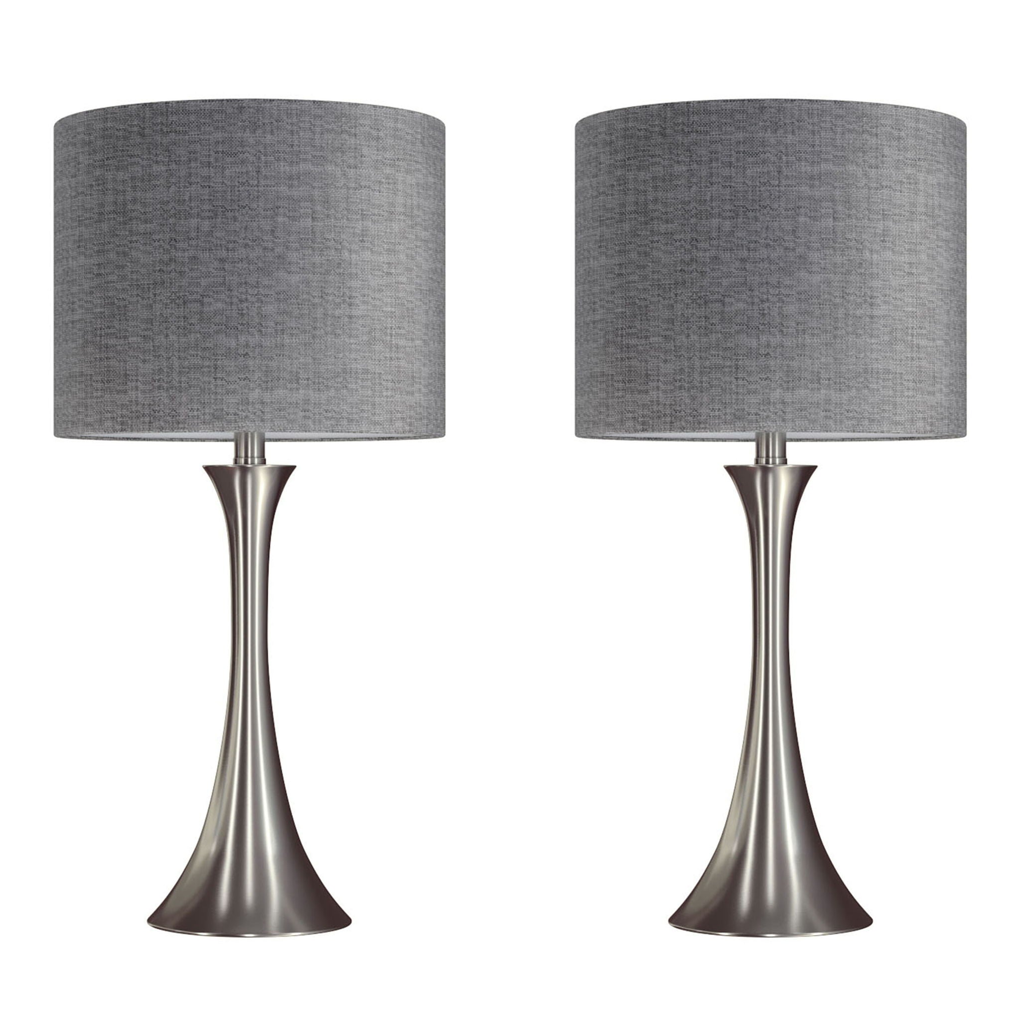 Lenuxe Semi Gloss Table Lamp Set | Hourglass Table Lamp Set of 2