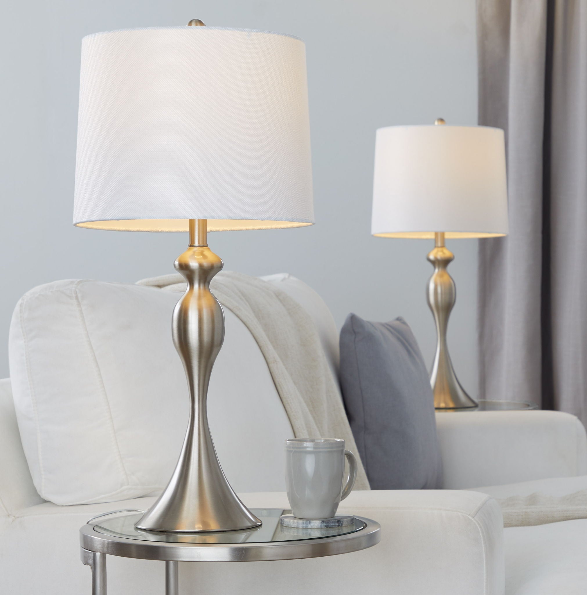 Ashland Hourglass Table Lamp Set | Large Contemporary Table Lamp Set of 2