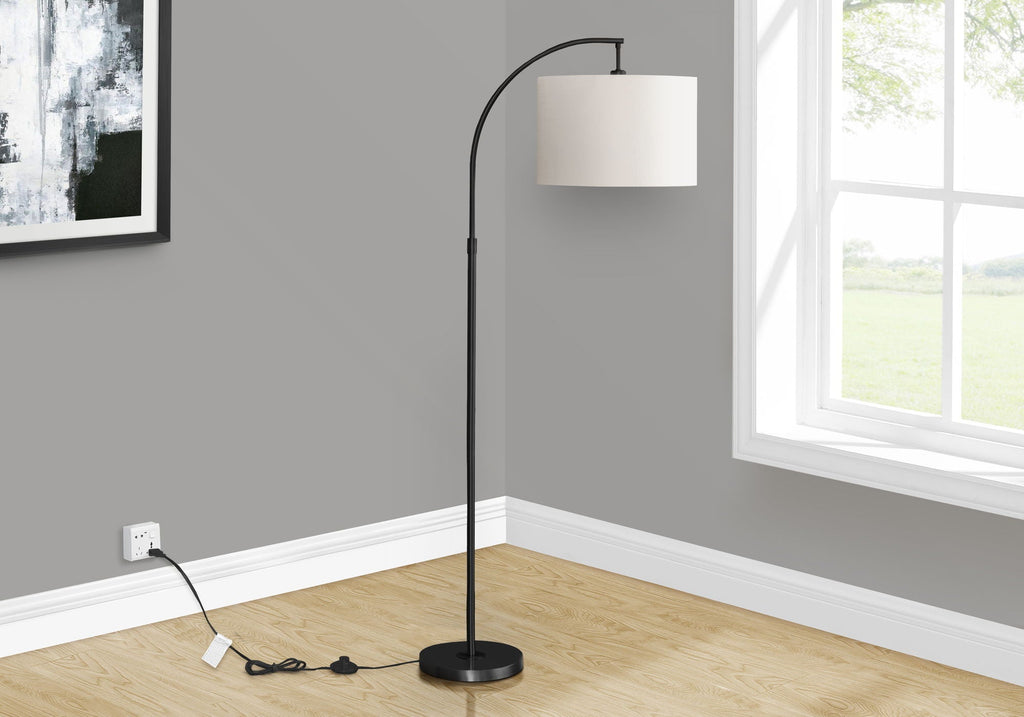 Contemporary Arc Floor Lamp | Metal Arc Floor Lamp with Drum Shade