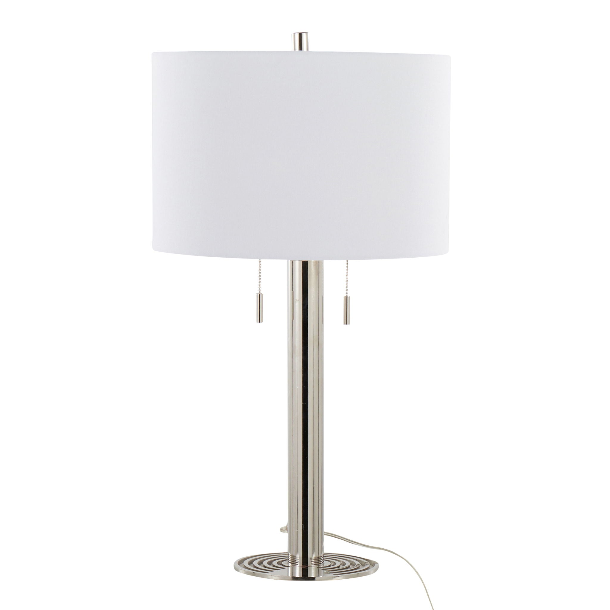 Master Contemporary Table Lamp Set | Polished Nickel Vertical Table Lamp Set of 2