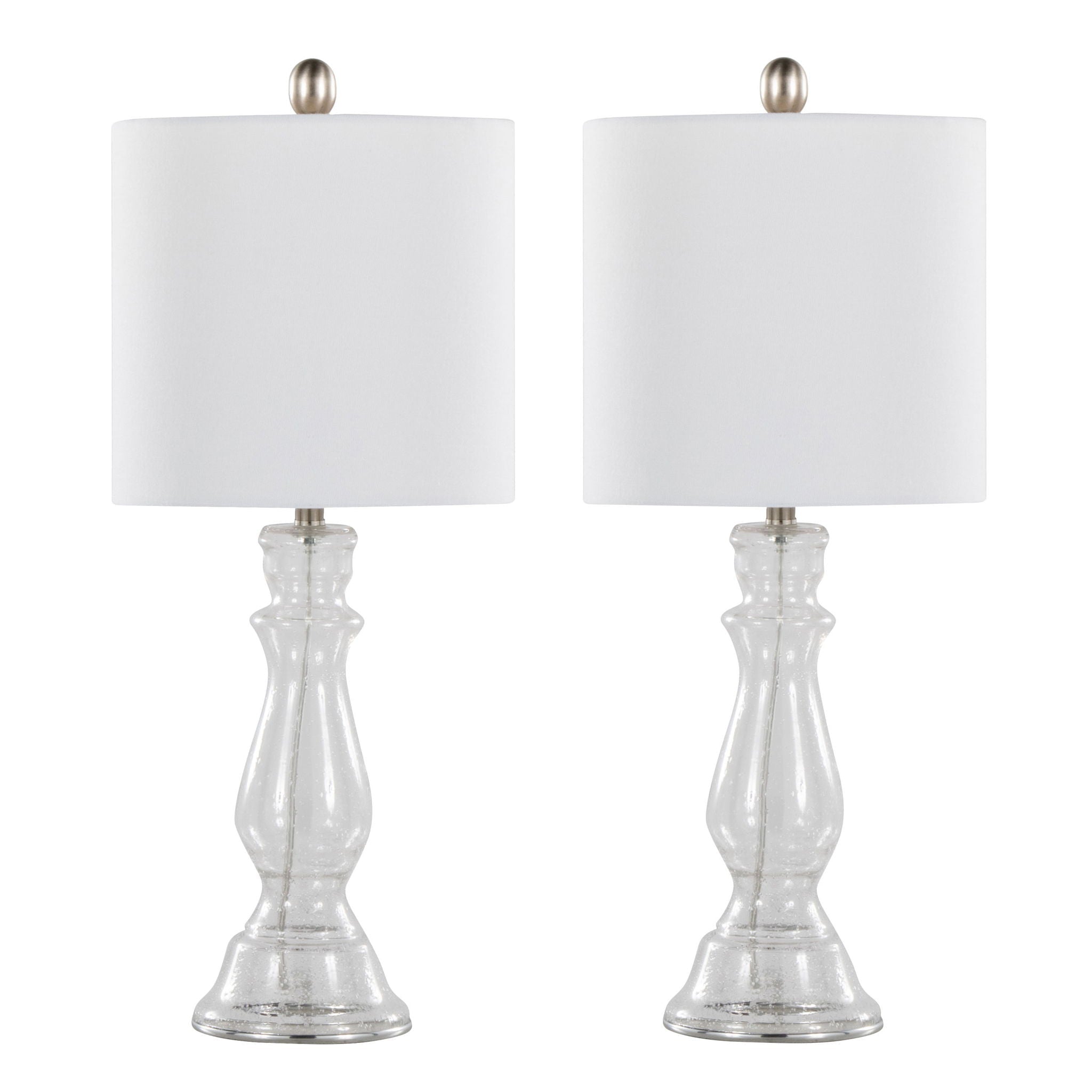 Bishop Balustrade Glass Table Lamp Set | Classic Contemporary Table Lamp Set of 2