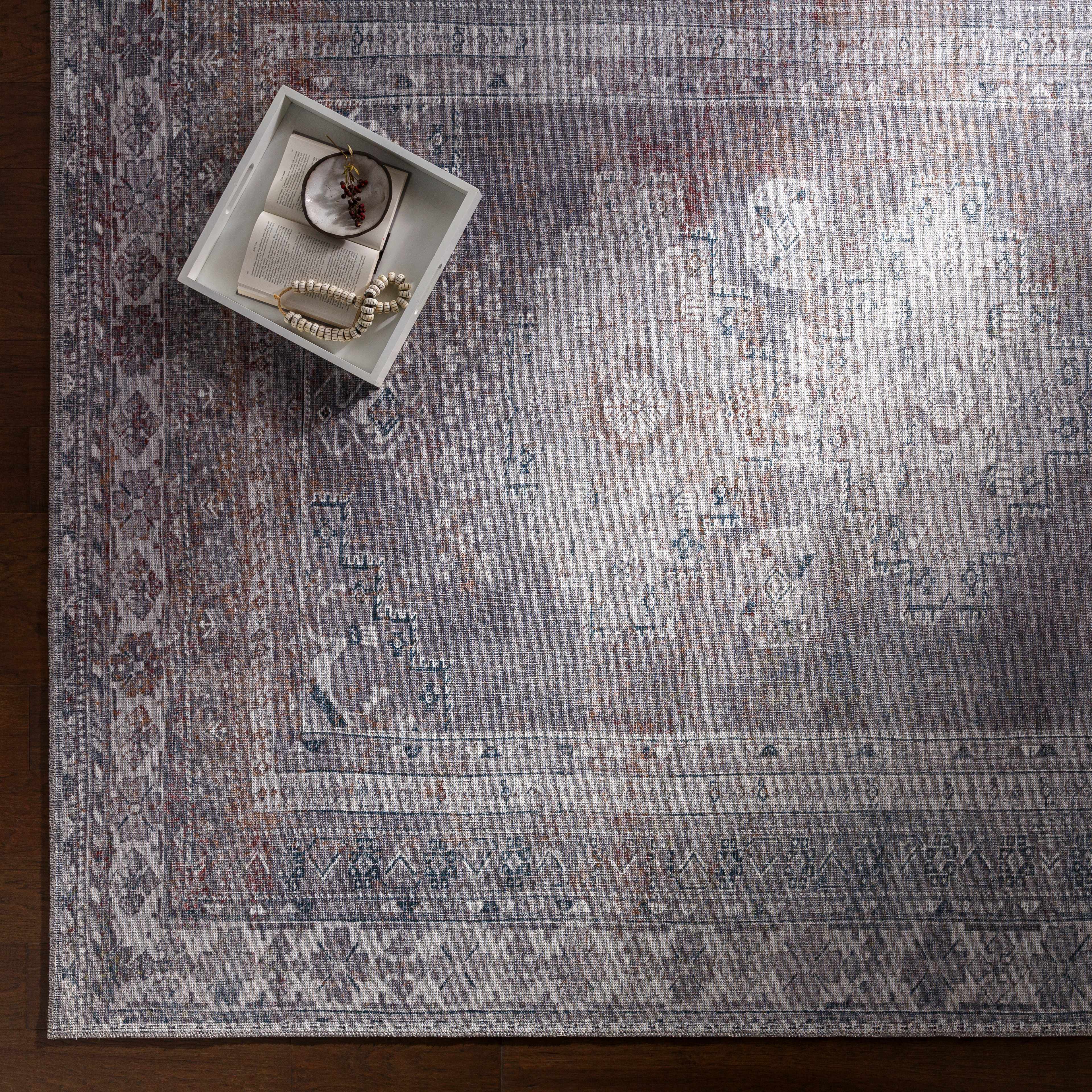 Baltinglass Brown Washable Area Rug | Southwestern Vintage-Inspired Design – Hauteloom
