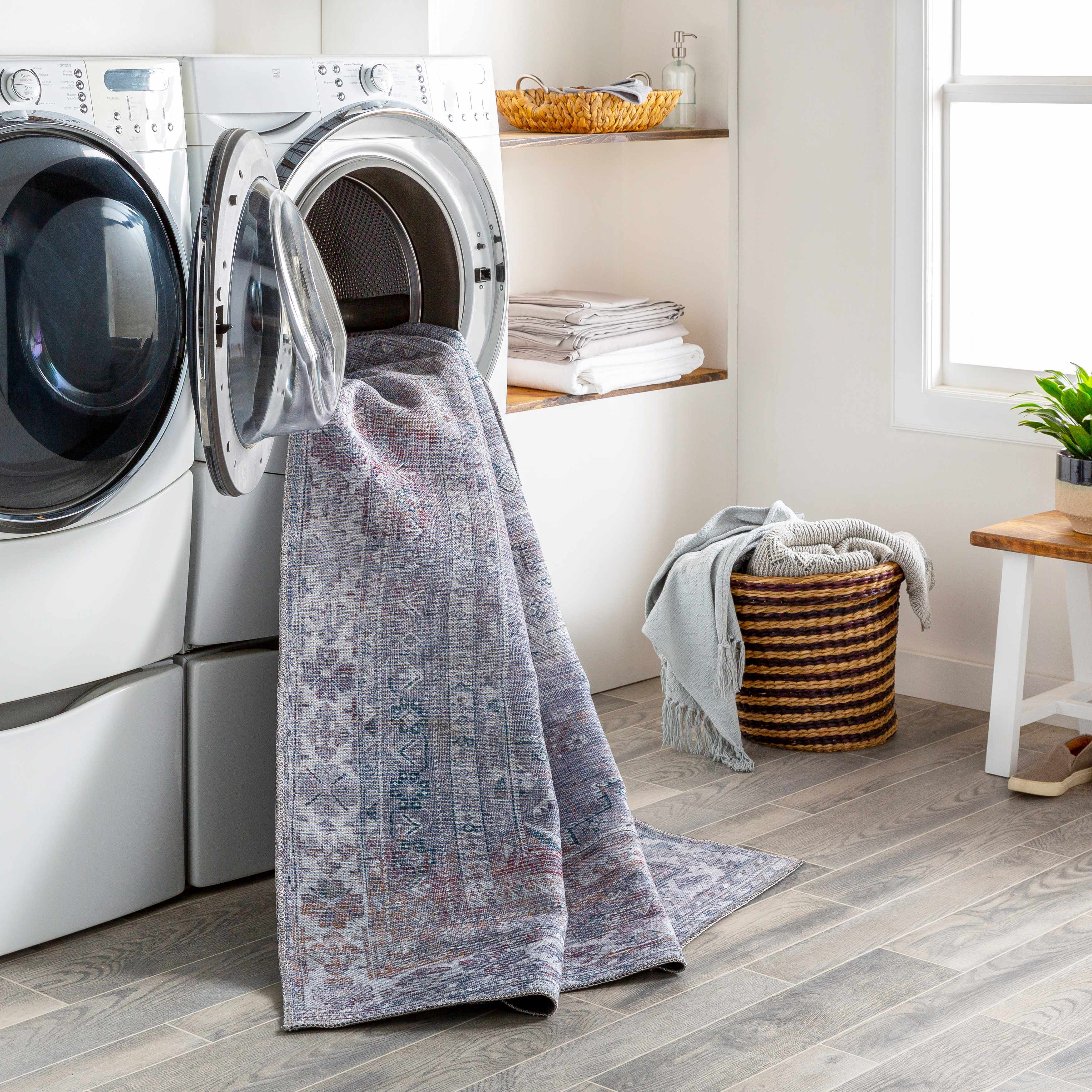 Baltinglass Brown Washable Area Rug | Southwestern Vintage-Inspired Design – Hauteloom
