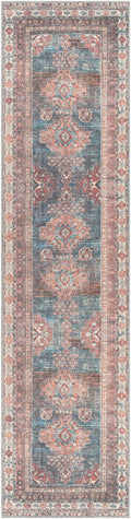 Baltinglass Rust & Blue Washable Area Rug | Southwestern Design – Hauteloom