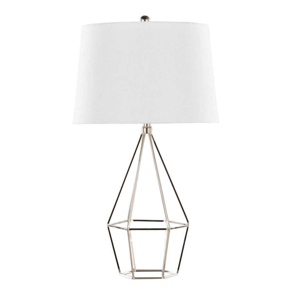 Diana Table Lamp Set | Polished Nickel & Black Satin Contemporary Lamp Set of 2