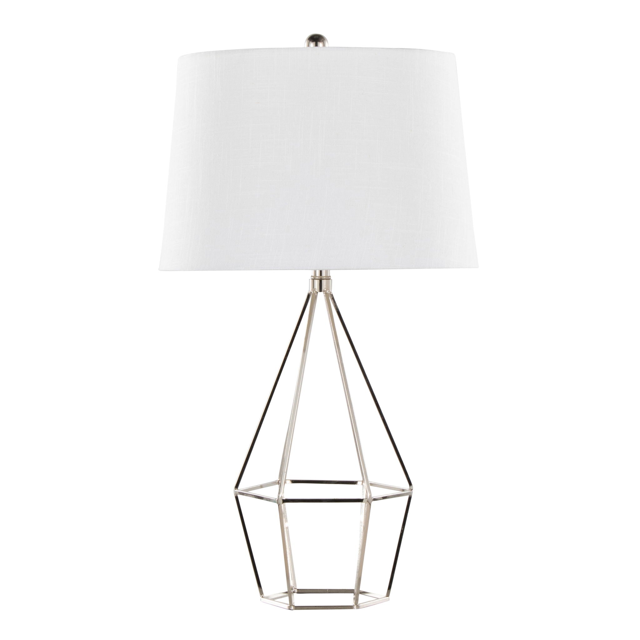 Diana Table Lamp Set | Polished Nickel & Black Satin Contemporary Lamp Set of 2