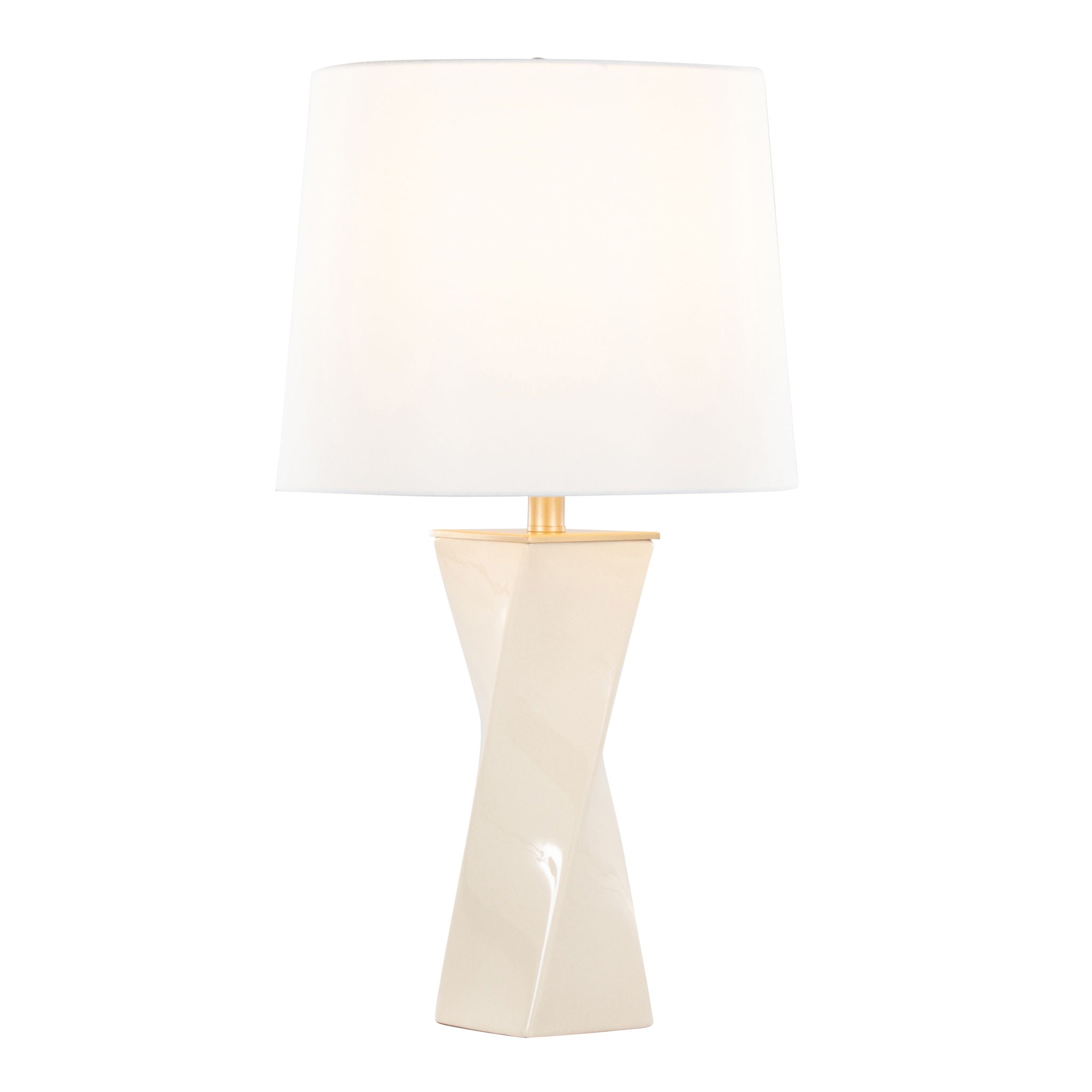 Curvo Square Table Lamp | Twisted Ceramic Contemporary Table Lamp