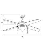 52" Europa IV 4-Blade Ceiling Fan Light