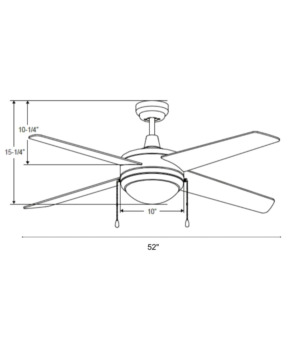 52" Europa IV 4-Blade Ceiling Fan Light