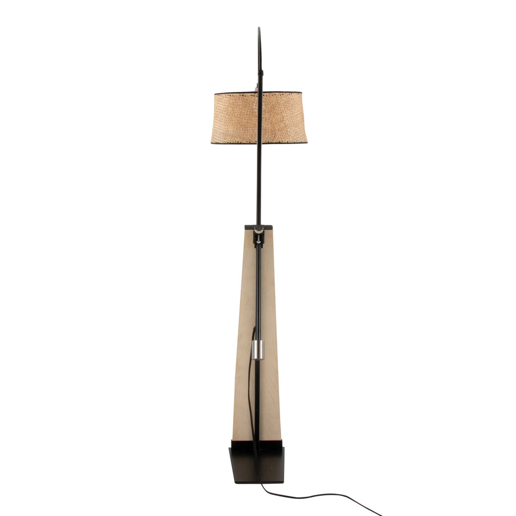 Robyn Mid-Century Floor Lamp | Arched Metal & Wood Accent Floor Lamp
