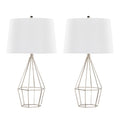 Diana Table Lamp Set | Polished Nickel & Black Satin Contemporary Lamp Set of 2