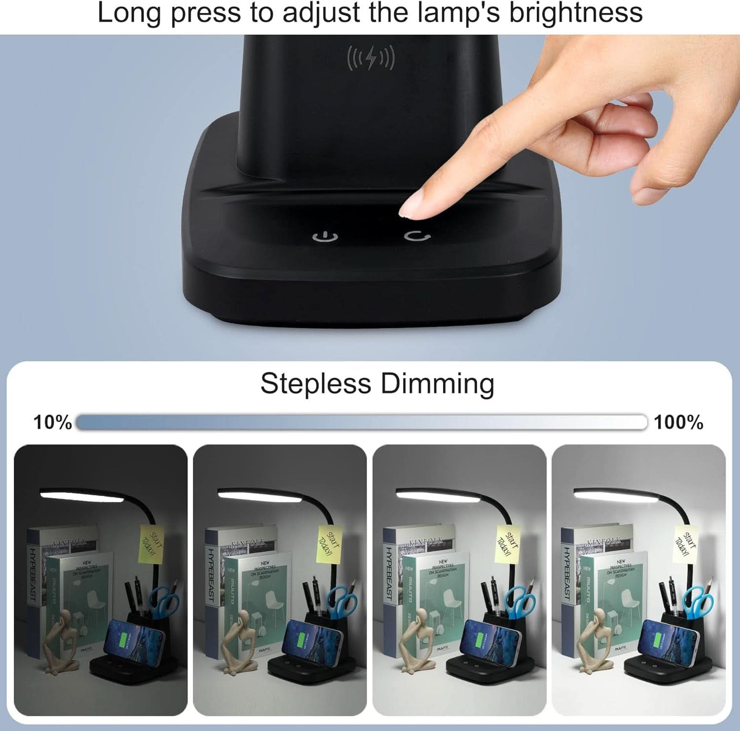 LED Desk Lamp With Wireless Charger