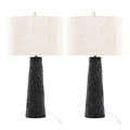Kona Contemporary Table Lamp Set | Polyresin & Brass Accent Table Lamp Set of 2