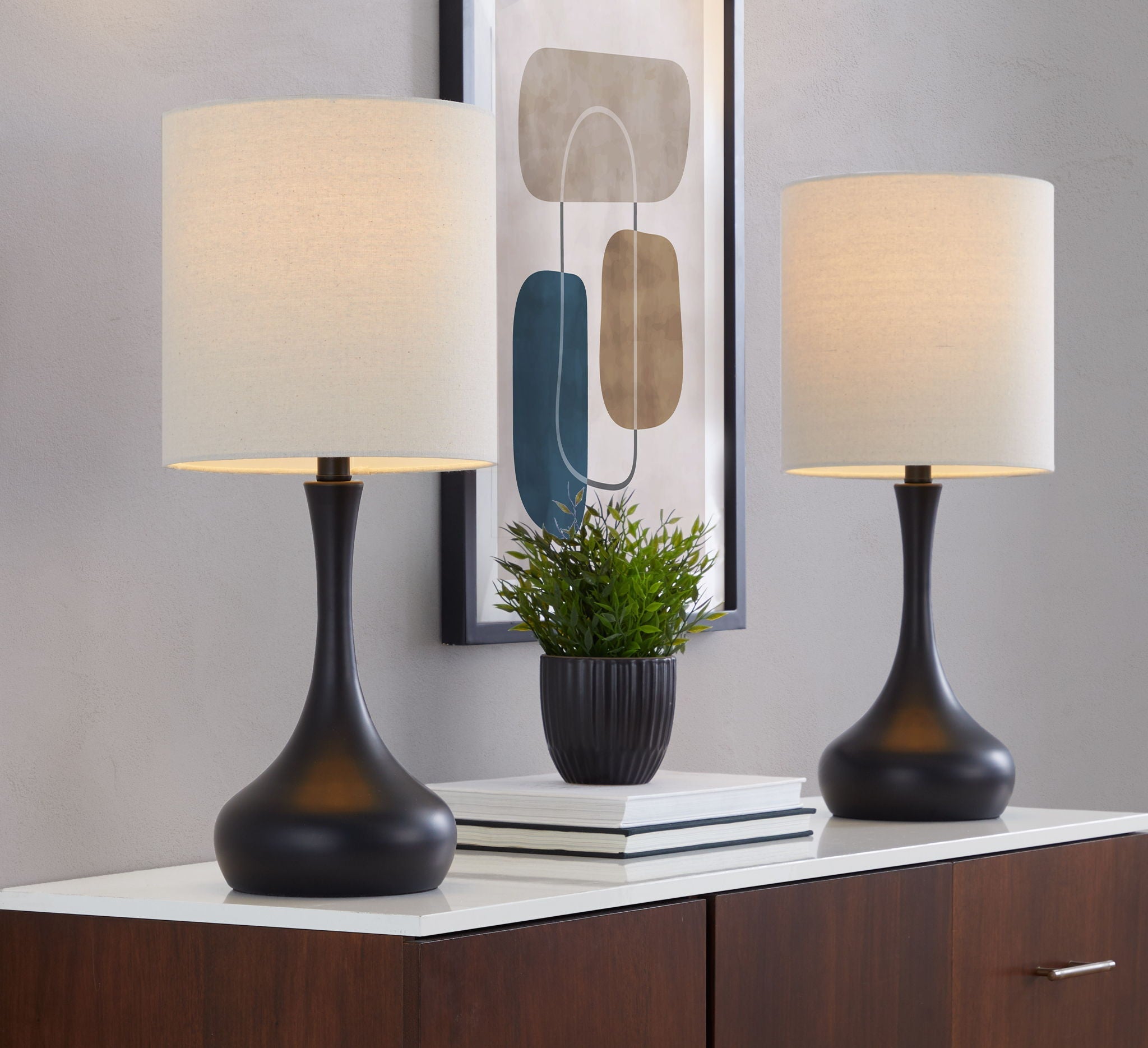 Genie Table Lamp Set | Geometric Contemporary Table Lamp Set of 2