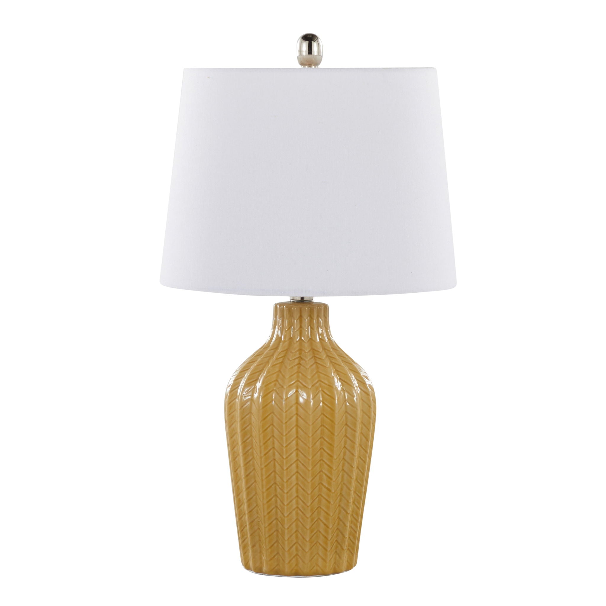 Rockwell Chevron Ceramic Table Lamp Set | Glossy Patterned Table Lamp Set of 2