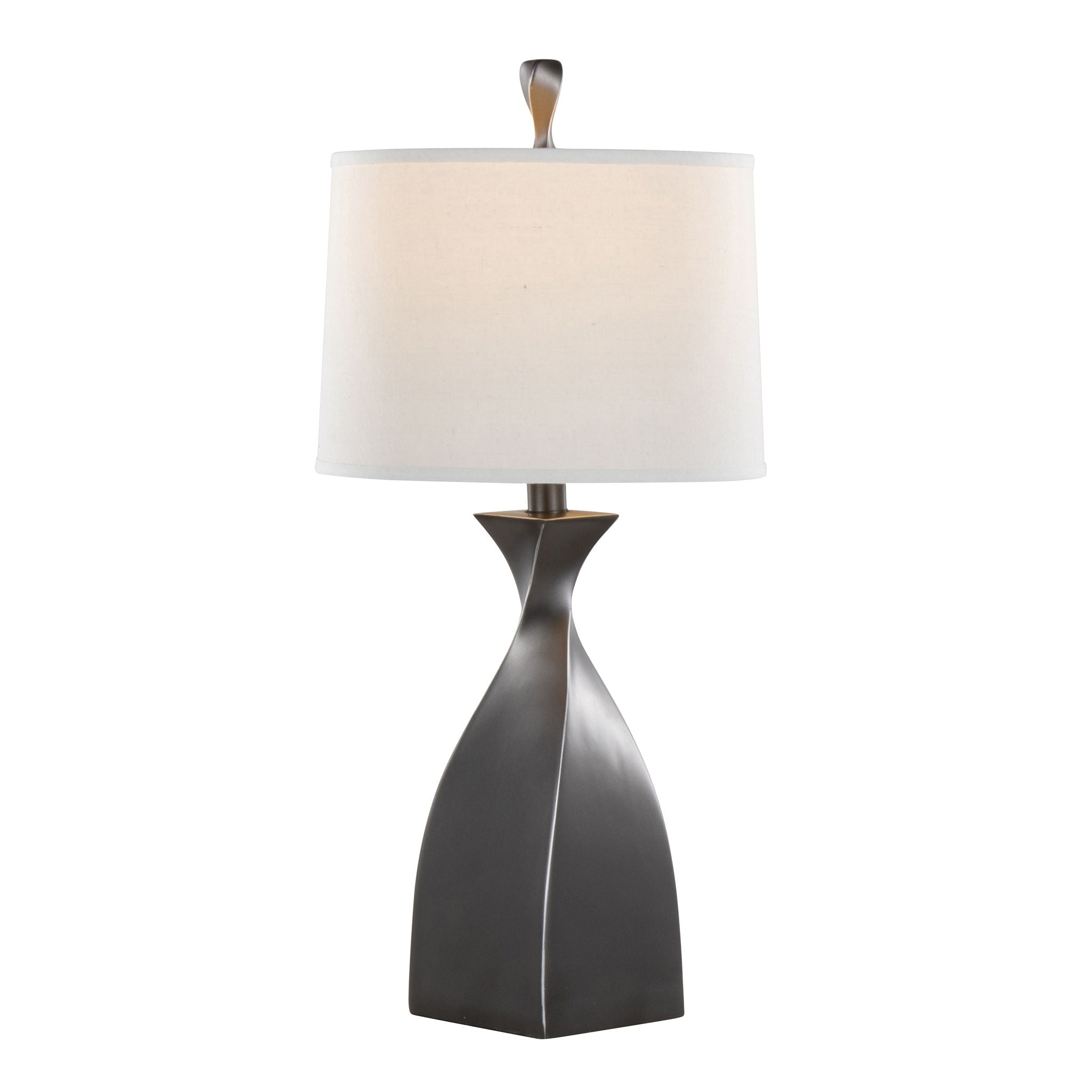 Curvo Block Base Table Lamp Set | Contemporary Polyresin Table Lamp Set of 2