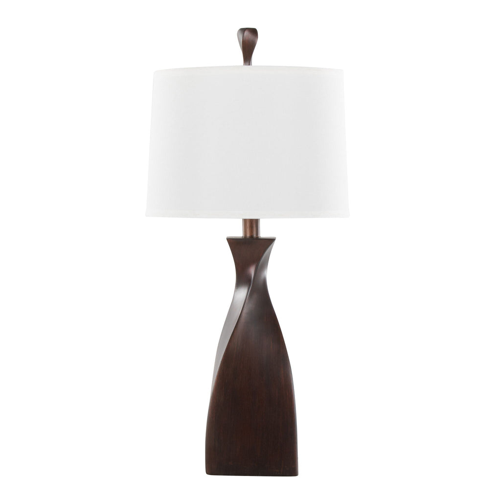 Curvo Block Base Table Lamp Set | Contemporary Polyresin Table Lamp Set of 2