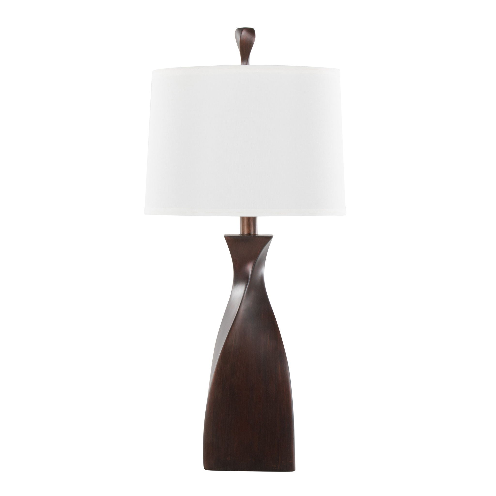 Curvo Block Base Table Lamp Set | Contemporary Polyresin Table Lamp Set of 2