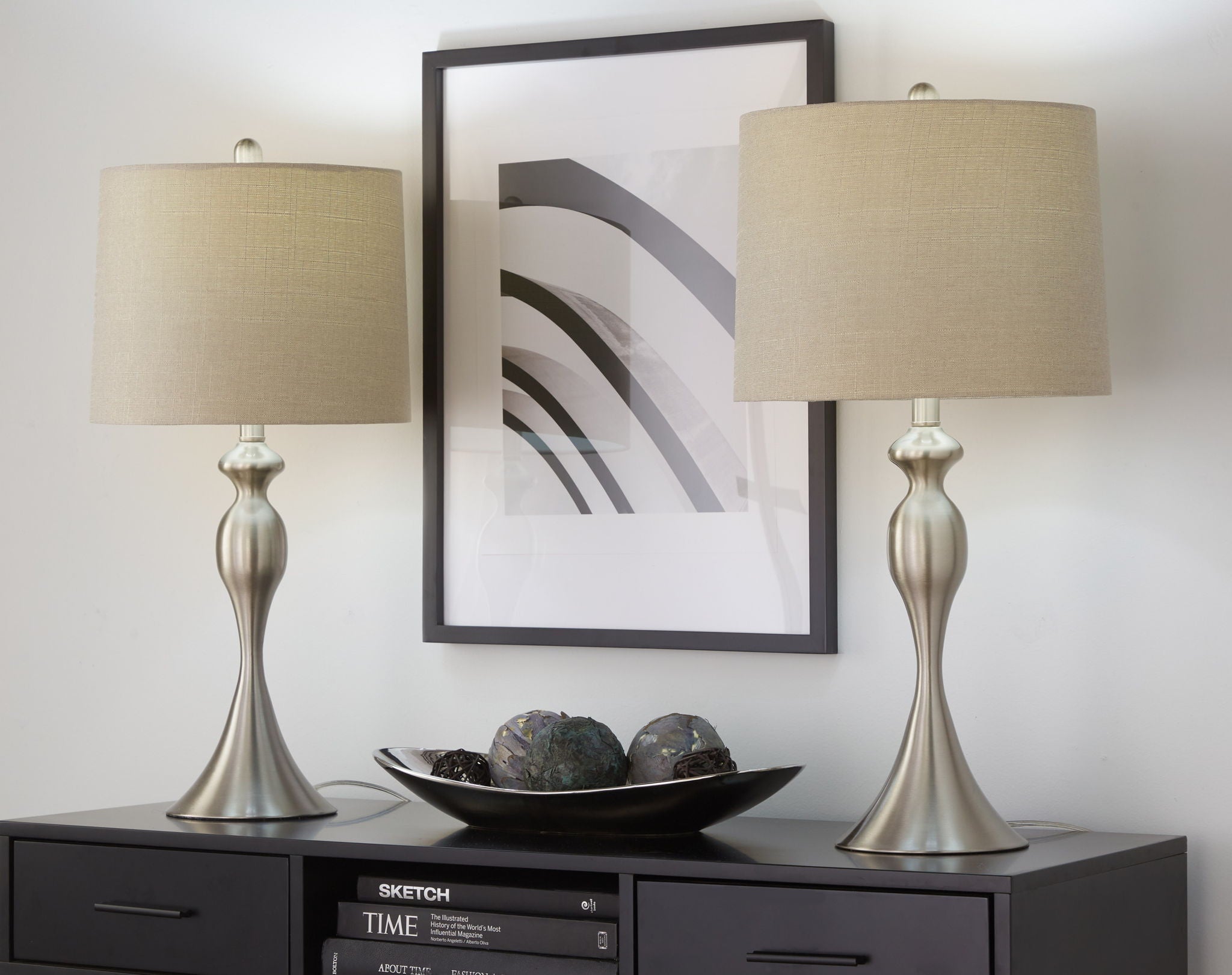 Ashland Hourglass Table Lamp Set | Large Contemporary Table Lamp Set of 2