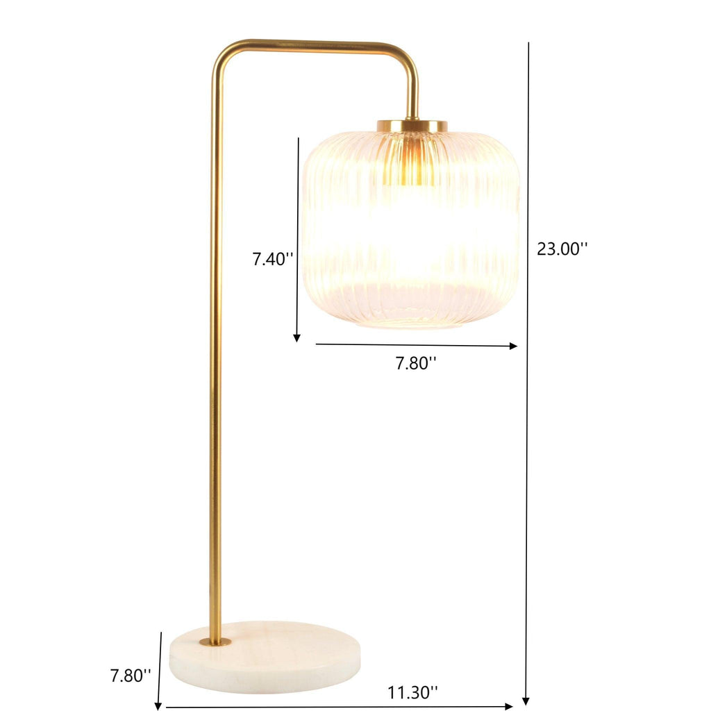 Haven Clear Glass Table Lamp | Glass & Gold Metal Contemporary Table Lamp