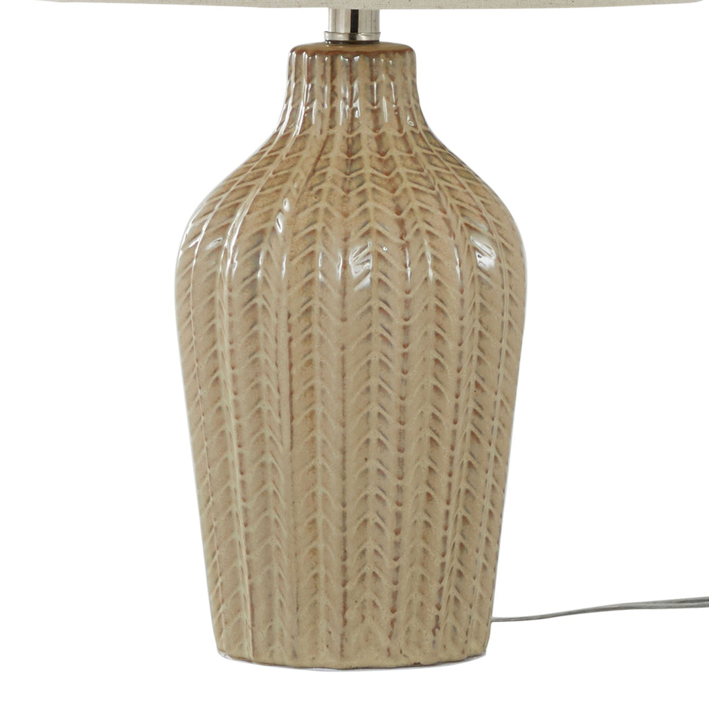Rockwell Chevron Ceramic Table Lamp Set | Glossy Patterned Table Lamp Set of 2