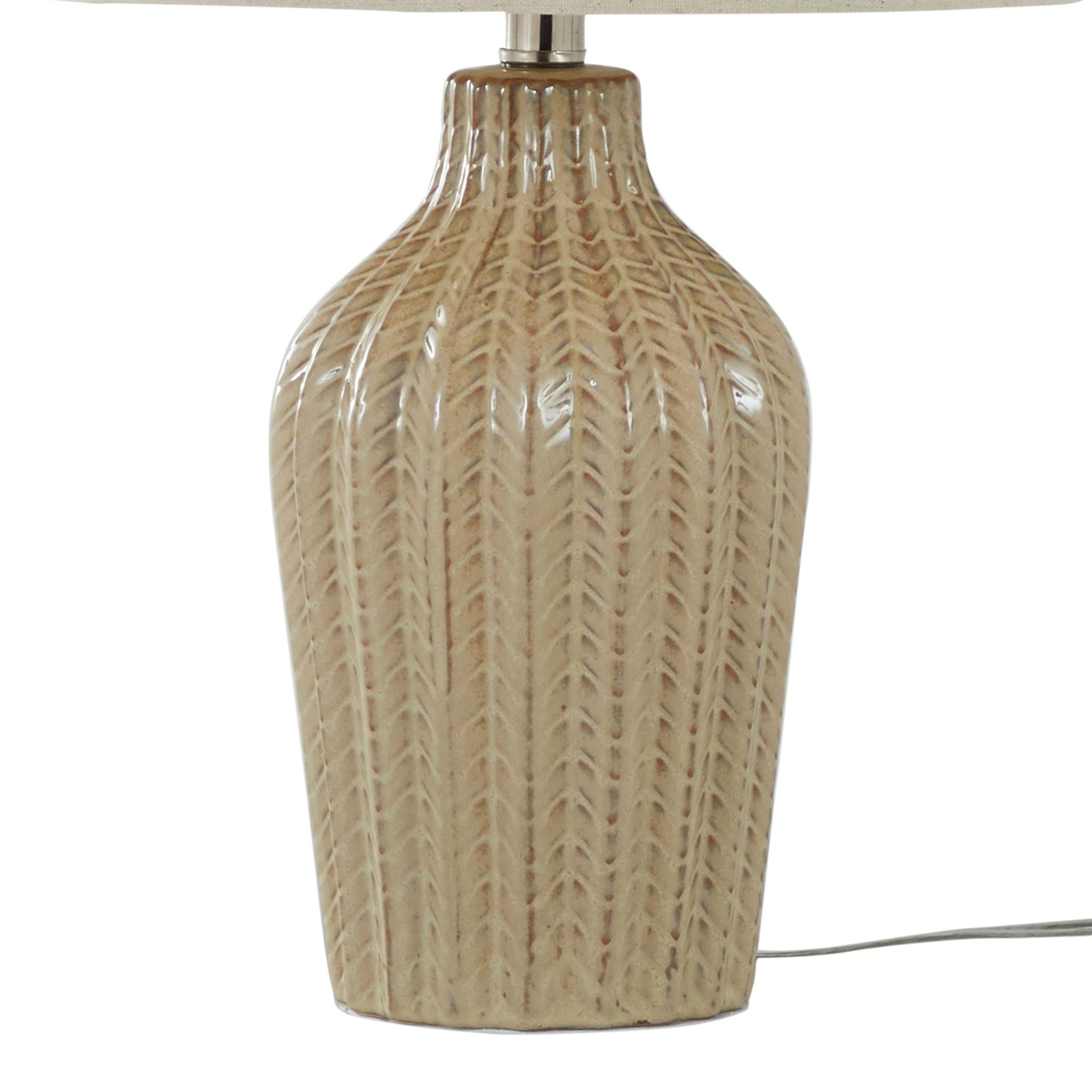 Rockwell Chevron Ceramic Table Lamp Set | Glossy Patterned Table Lamp Set of 2