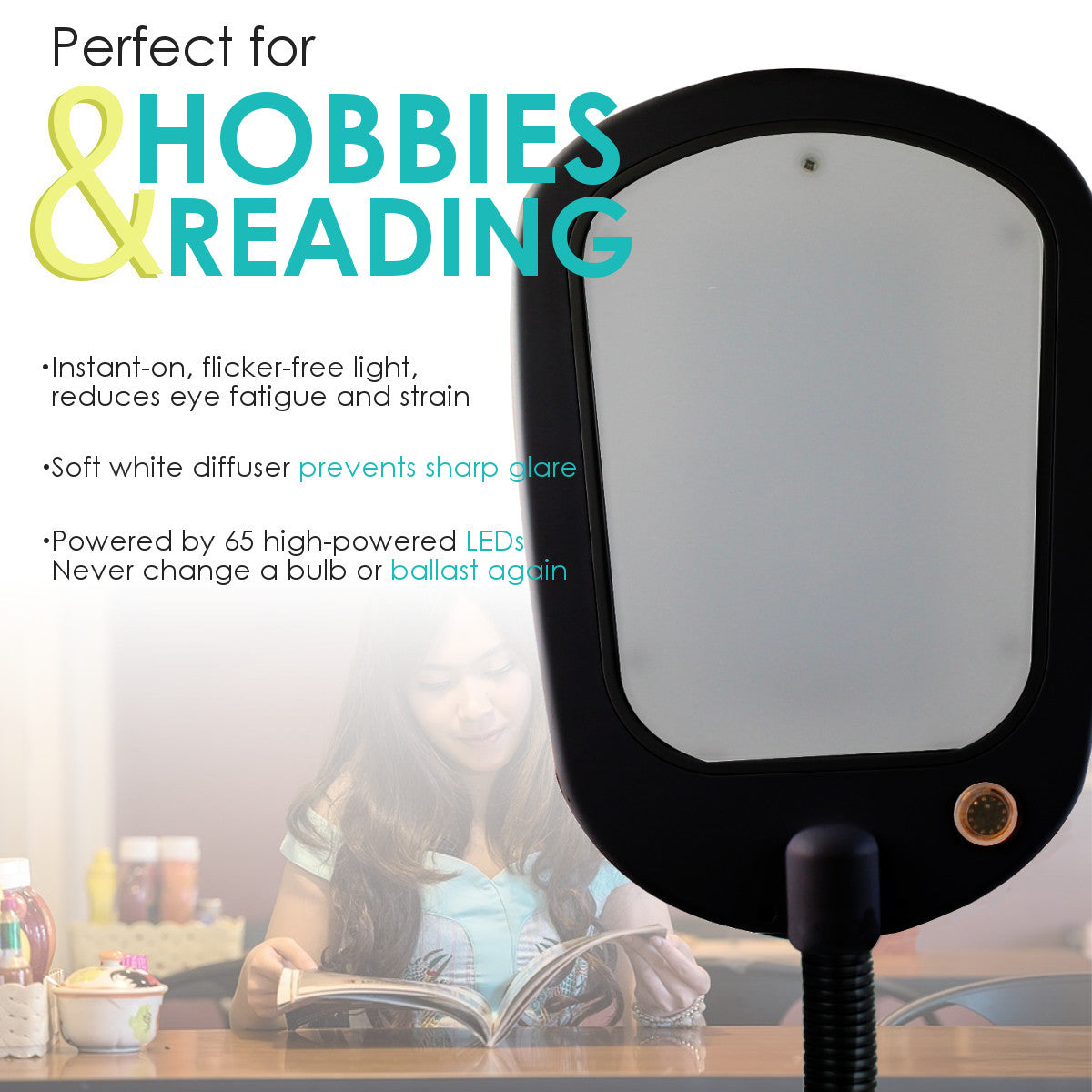 Slim LED Reading Floor Lamp | Full Spectrum Bright Reader Floor Lamp – LampsUSA