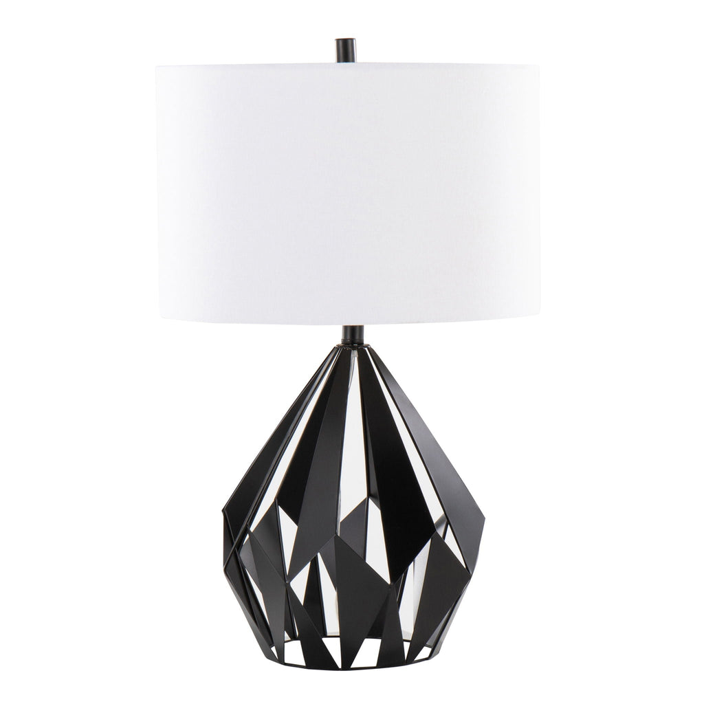 Geo Geometric Table Lamp Set | Matte Black Metal Table Lamp Set of 2