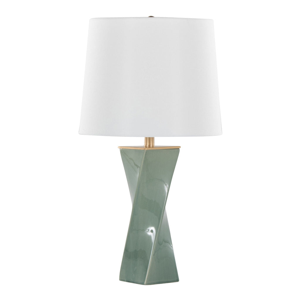 Curvo Square Table Lamp | Twisted Ceramic Contemporary Table Lamp