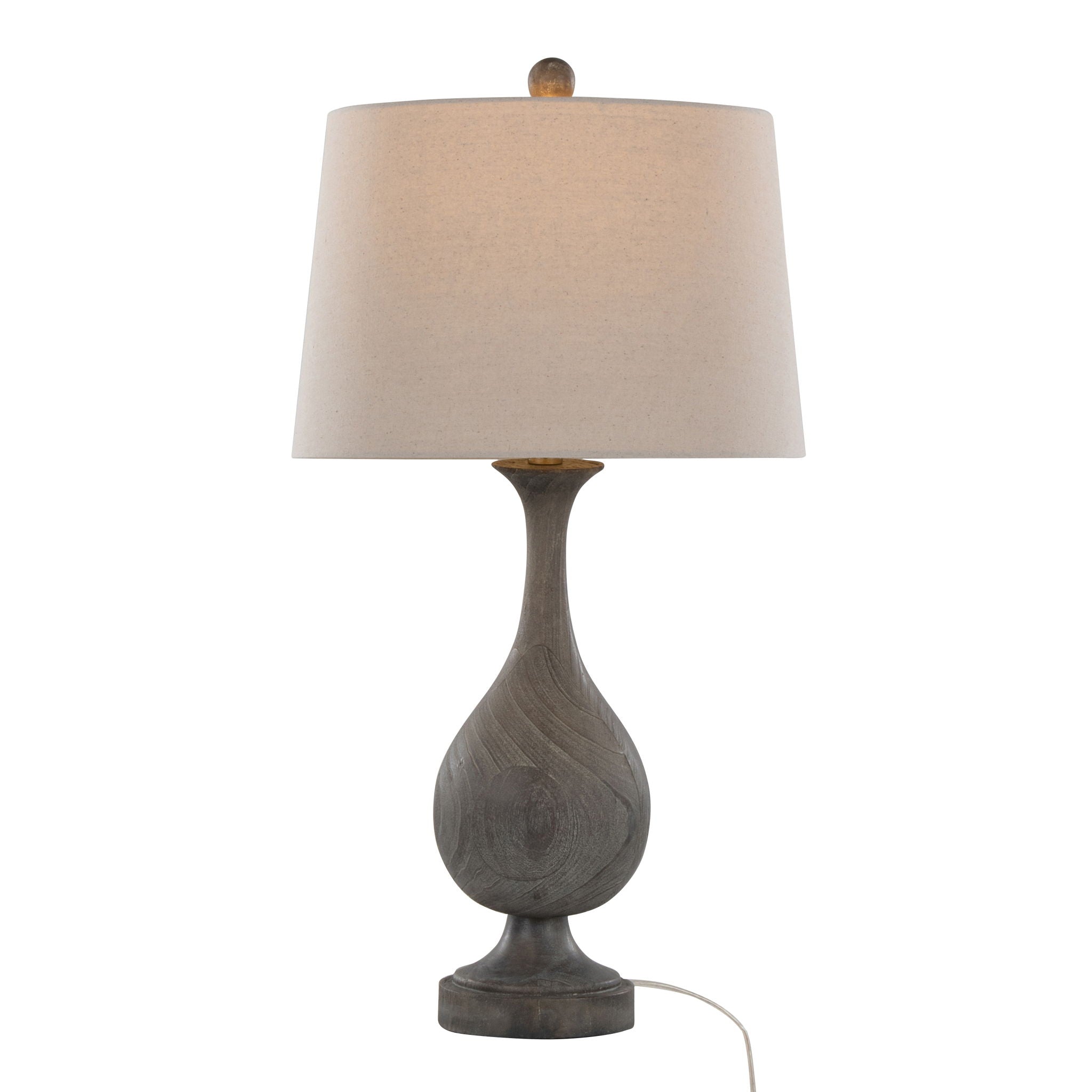 Cipolla Farmhouse Table Lamp Set | Faux Wood Teardrop Table Lamp Set of 2