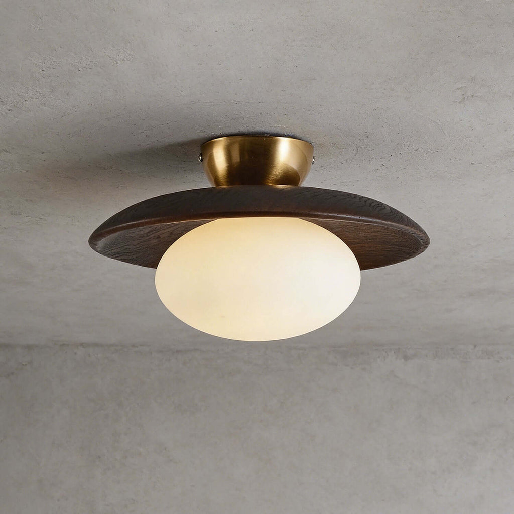 Derava Stained Glass Ceiling Lamp | Vintage Hallway Flush Mount Light