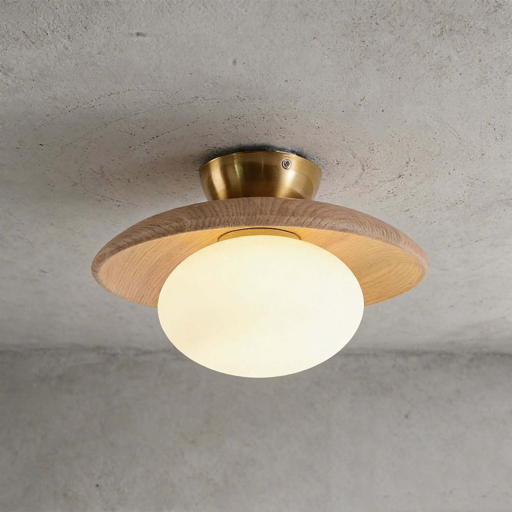 Derava Stained Glass Ceiling Lamp | Vintage Hallway Flush Mount Light