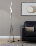 Icicle Contemporary Floor Lamp in Brushed Nickel