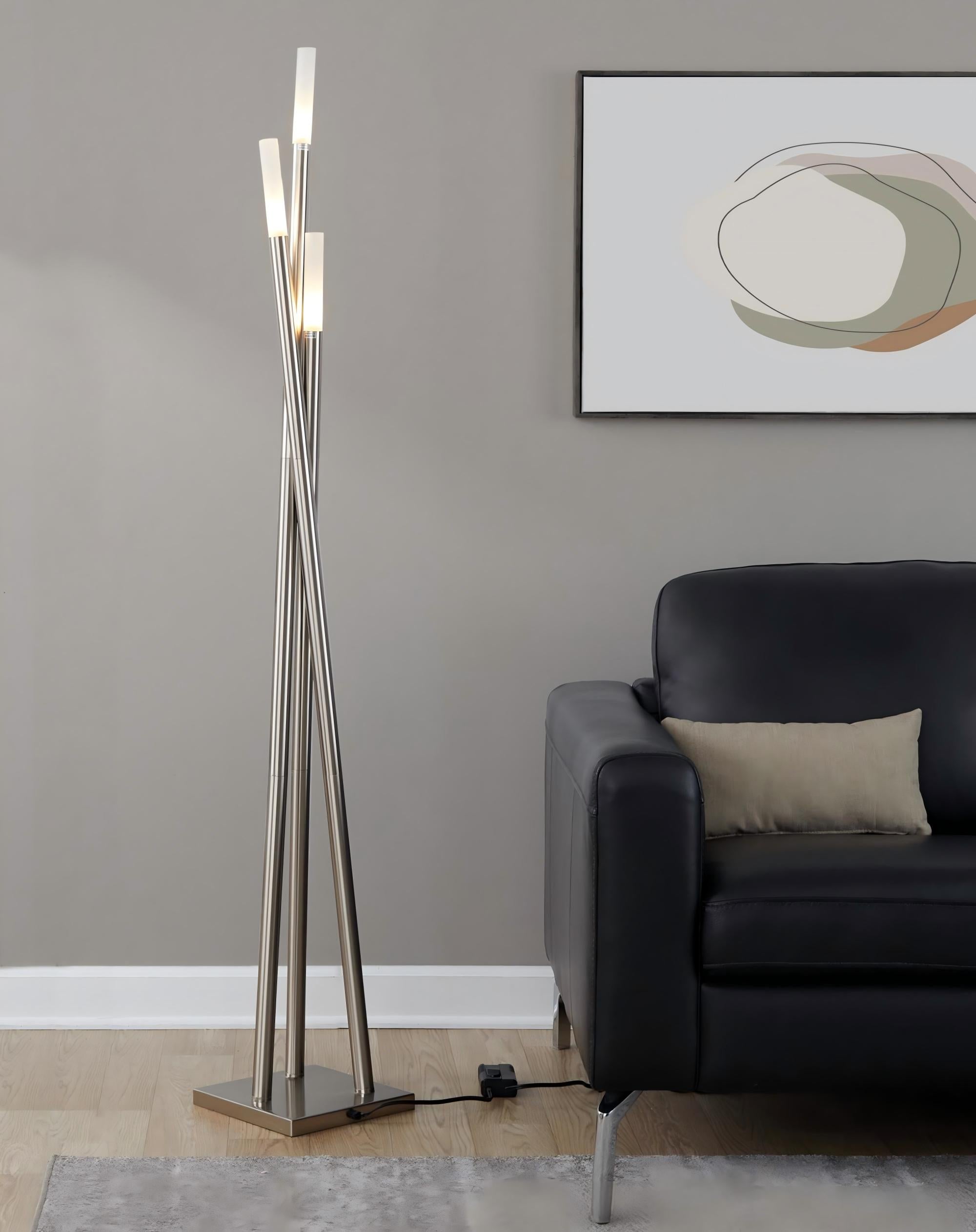 Icicle Contemporary Floor Lamp in Brushed Nickel